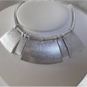 Brushed steel 5 piece modern industrial choker 198090